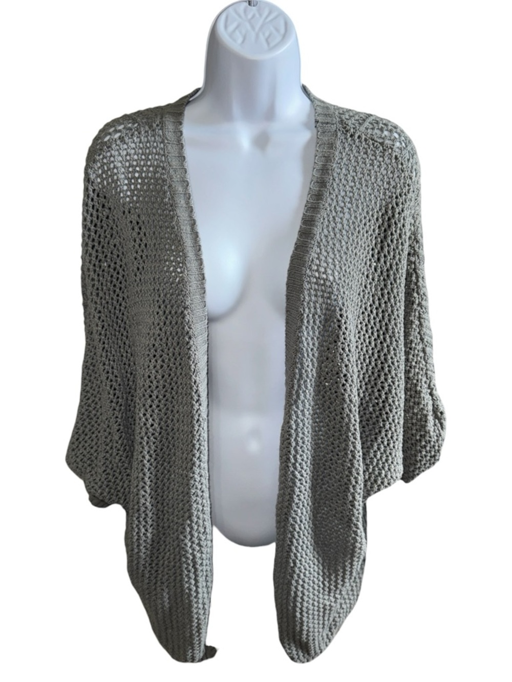 Women’s Kimchi Blue Blue/Gray Open-Weave Knit Cardigan - S